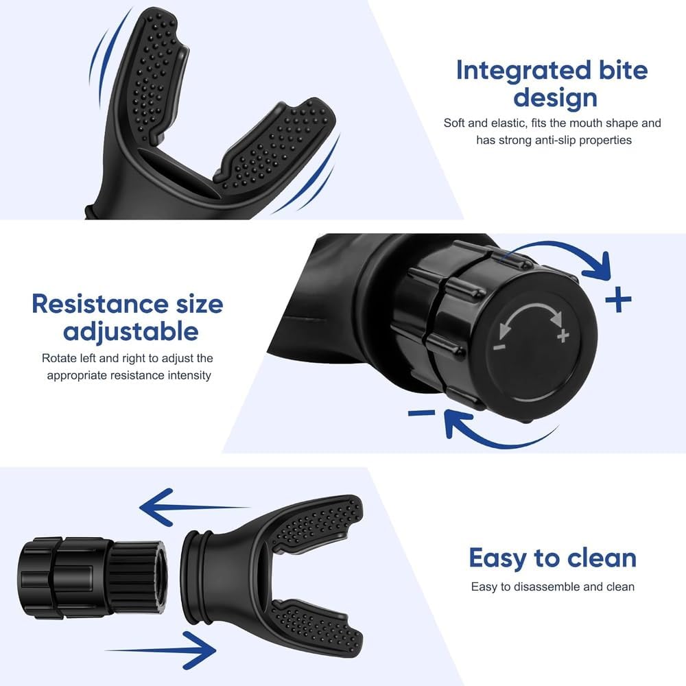 Breathing Control Trainer for Deep & Slow Breaths | Adjustable Resistance Device for Focus, Relaxation & Daily Breath Practice | Compact Silicone Breathwork Tool