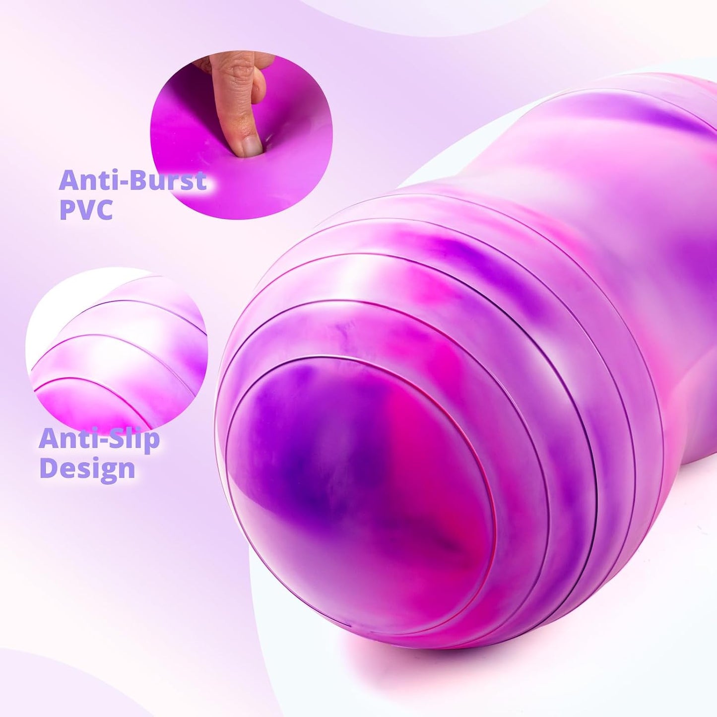 18’’/20’’ Peanut Ball for Kids & Adults, Anti-Burst Exercise Ball for Autism Sensory Training, Pregnancy & Physical Therapy, Yoga Balance Ball Chair for Fitness.