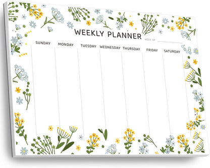 Undated Weekly Planner Notepad, 52 Sheet Tear-Off Weekly To Do List Notepad, Desk Planner Pad Calendar, Blank Calendar for Daily Habit Tracking/Menu Planning(8.26"x11,69")