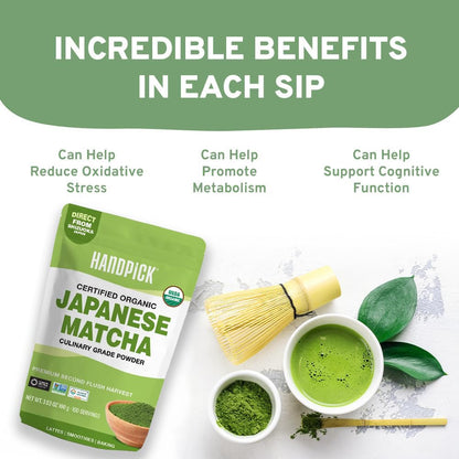 HANDPICK Lemon Balm Tea Bags – 100 Count | 100% Pure & Naturally Dried | Caffeine-Free Herbal Tea with Citrus Flavor & Aroma | Premium Lemon Balm Leaf