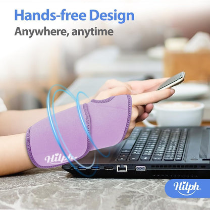 Hilph Wrist Ice Pack Wrap for Carpal Tunnel Relief, FSA Eligible HSA, Reusable Wrist Hot & Cold Therapy Brace for Hand Injuries, Arthritis, Tendonitis, Surgery Recovery Items Gifts Men Women, Blue