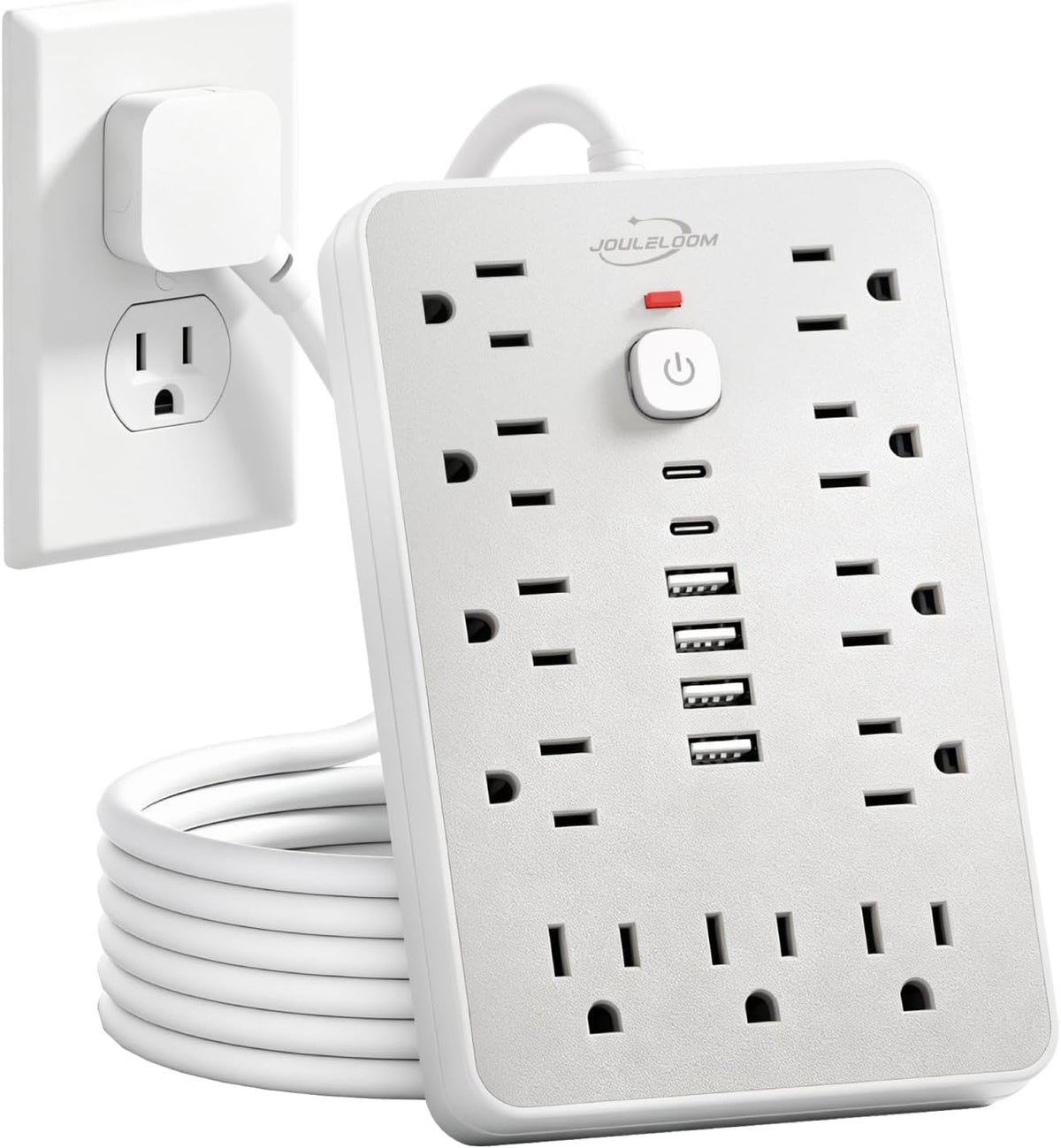 6 FT Flat Plug Surge Protector Power Strip,11 AC Outlets with 6 USB Ports