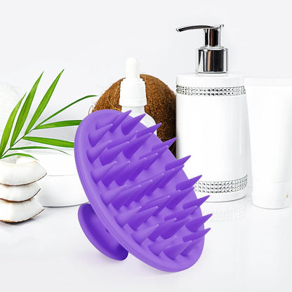 Meartchy Silicone Scalp Massager Shampoo Brush, Scalp Brush for Hair Growth & Dandruff Removal, Hair Scrubber Scalp Stimulator Exfoliator Brush with Soft Bristles for Wet Dry Scalp Care (Black)