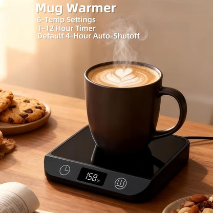Coffee Mug Warmer & Candle Warmer 2-in-1, 6 Temps, 12-Hr Timer & Auto Shut-Off, 46W Electric Smart Cup Warmer for Desk, Coffee Gifts for Women Men & Home Office
