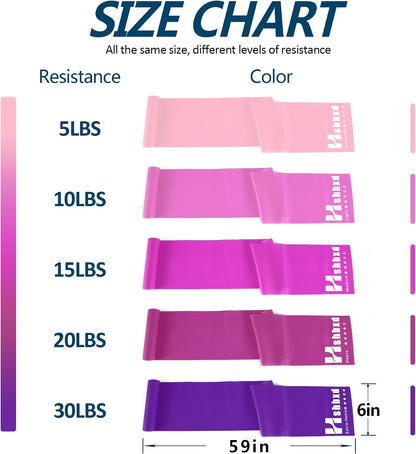 Resistance Bands for Physical Therapy, Bands for Working Out, Latex Free Elastic and Exercise Bands Set for Stretching, Suitable for Rehab, Yoga, Pilates, Gym, Home Exercise