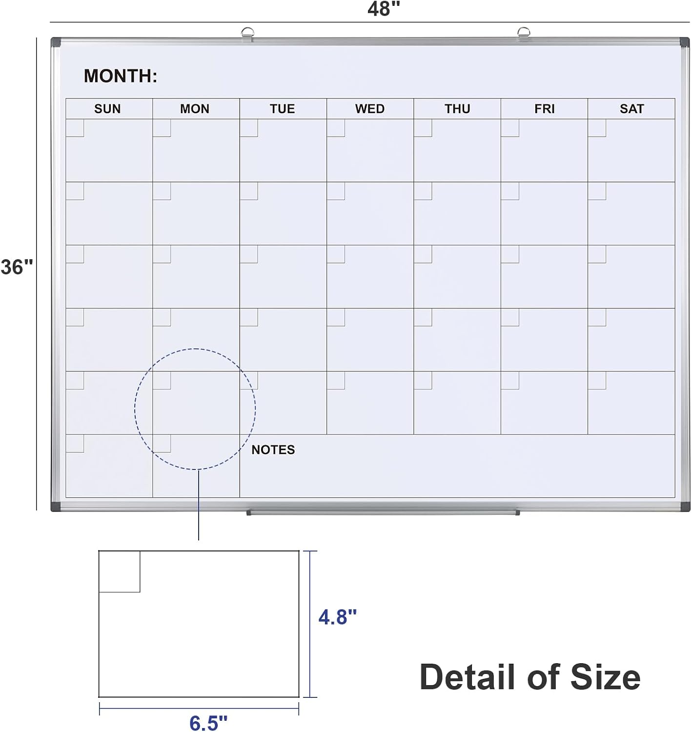 Comix Magnetic Dry Erase Calendar Whiteboard, 24 x 18 Inches Monthly Calendar Dry Erase Board for Wall, Aluminum Frame Planner White Board with Markers, Eraser, Magnets