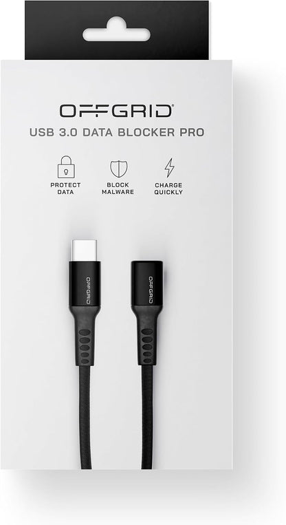 OFFGRID USB Data Blocker, USB C Data Protection Adapter, Black