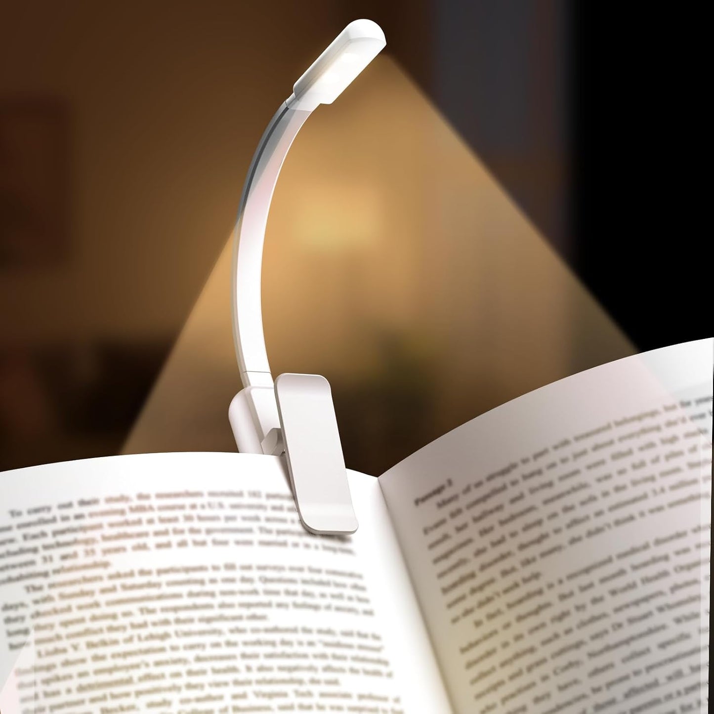 Book Light,Reading Lights for Books in Bed,AAA Battery Clip-On Led Reading Light with 3 Colors & Stepless Dimming,Portable and Ultra-Lightweight with Long Runtime(DarkBlack)
