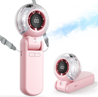 TriPole Misting Fan Portable Handheld Turbo Fan with Mist, Neck & Desk Use