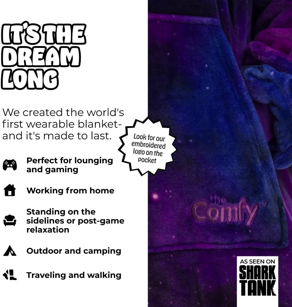 THE COMFY Dream | From Shark Tank | Patented | No Sherpa | Light Wearable Blanket Hoodie | Gift for Women & Men | One Size