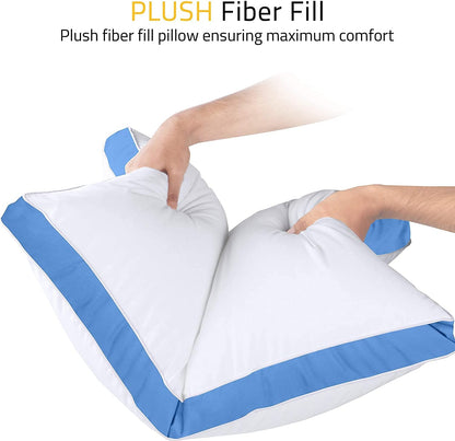 Utopia Bedding Down Alternative Bed Pillows for Sleeping Queen Size (White), Set of 2, Soft & Fluffy Pillow with Cooling, Hotel Quality, Gusseted Pillow for Back, Stomach or Side Sleepers