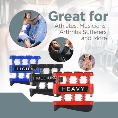 Finger Strengthener - Finger Exerciser for Forearm and Hand Strengthener - Hand Grip Workout Equipment for Musician, Rock Climbing and Therapy