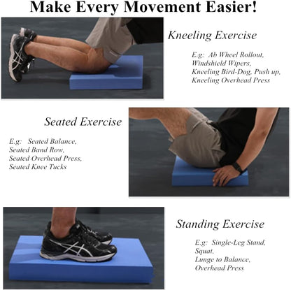 High-Density Balance Pad, Extra Large Balance Pad for Physical Therapy, TPU Foam Balance Board for Rehabilitation Stability Workout Knee and Ankle Exercise