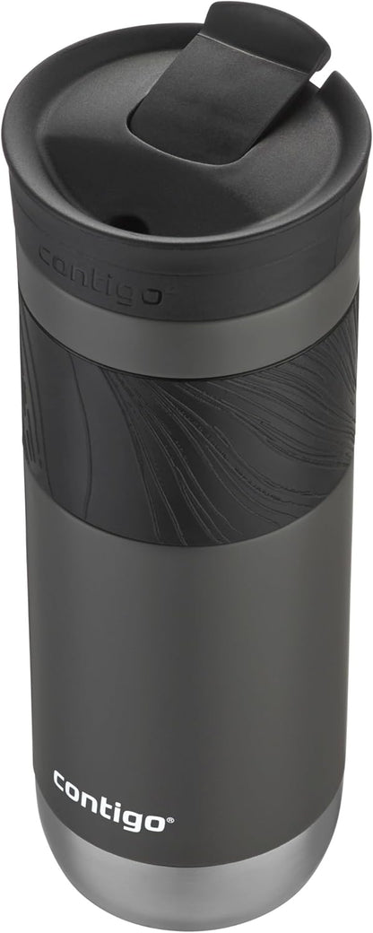 Contigo SNAPSEAL Insulated Stainless Steel Travel Mug with Grip 20oz. Blue Corn Transparent Satin & Midnight Berry