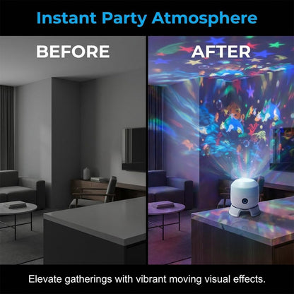 2026 Upgrade Dynamic Rotating LED Projector Light, USB Rechargeable LED Light Projector, 3D Wave Light Effect & Adjustable Brightness, (Ocean)