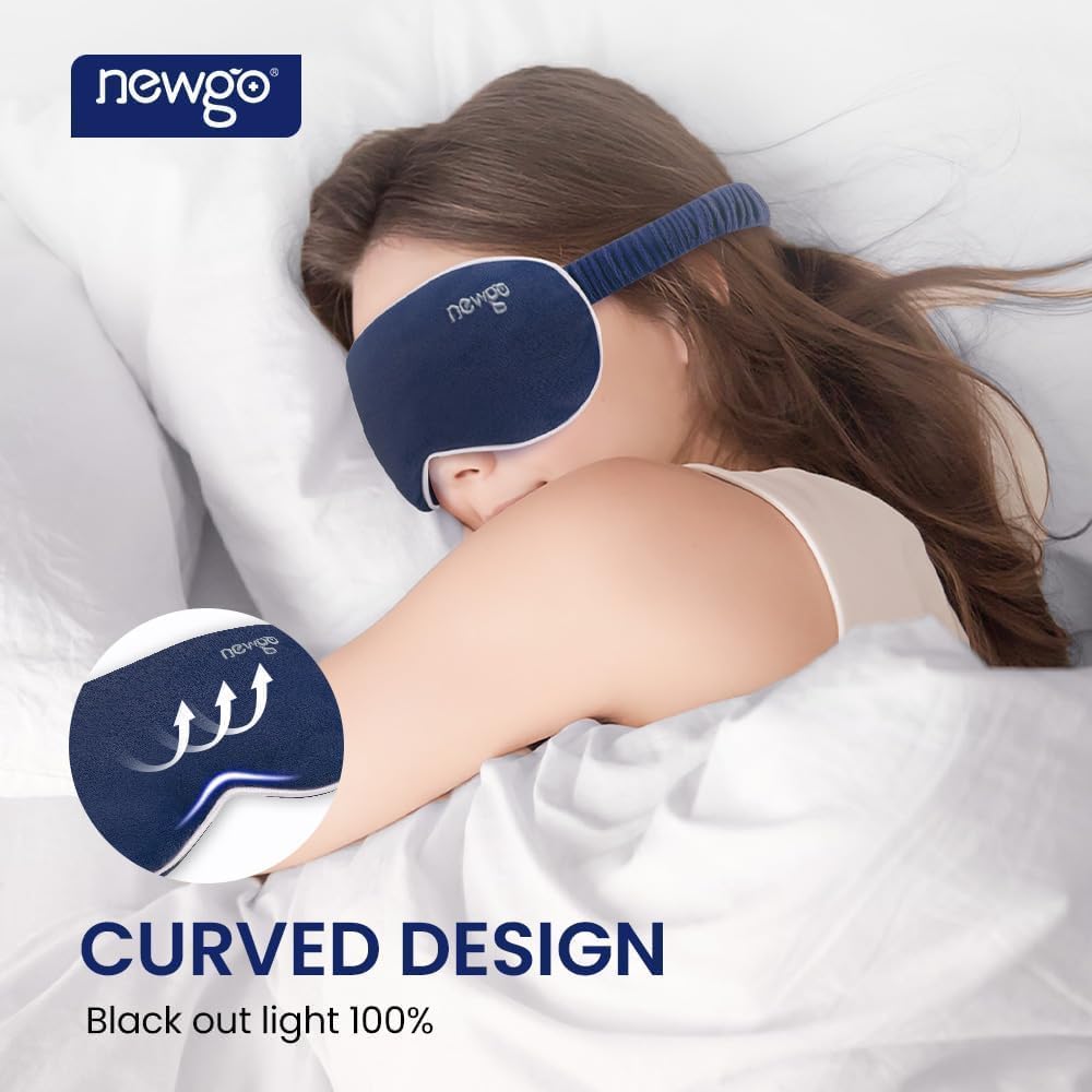 NEWGO Microwave Heated Eye Mask Soothing Relief for Dry Eyes, Heat Therapy Warm Eye Compress with Removable Cover for Stye, Blepharitis, Relaxation or Gift Choice - Blue