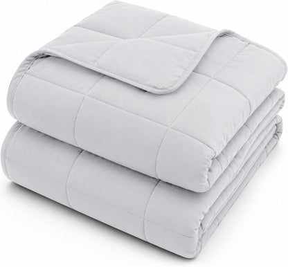 L'AGRATY Weighted Lap Pad 7lb: Small Weighted Blanket for Adults - Cooling Portable Travel Blanket for Relaxation Sleeping - Washable All-Season (29" x 24")