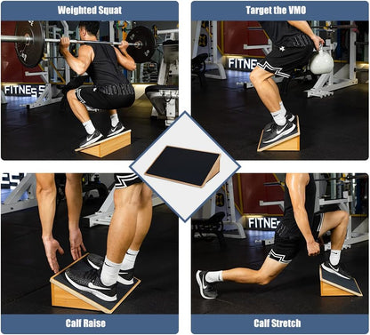 StrongTek Slant Board for Squats & Knee Training, Heavy-Duty Incline Board with Non-Slip Surface, Fixed 25° Wooden Stretch Board, 1000 Lbs Capacity