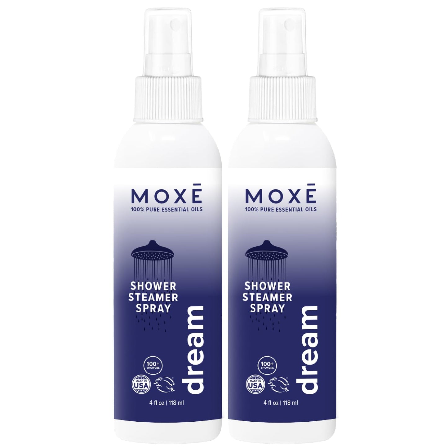 MOXĒ Eucalyptus Oil Shower Mist, Spa Steam Spray, Certified Natural 100% Essential Oils, Made in USA, Aromatherapy, Sinus Congestion Relief, Tension Relief, 4 Ounces