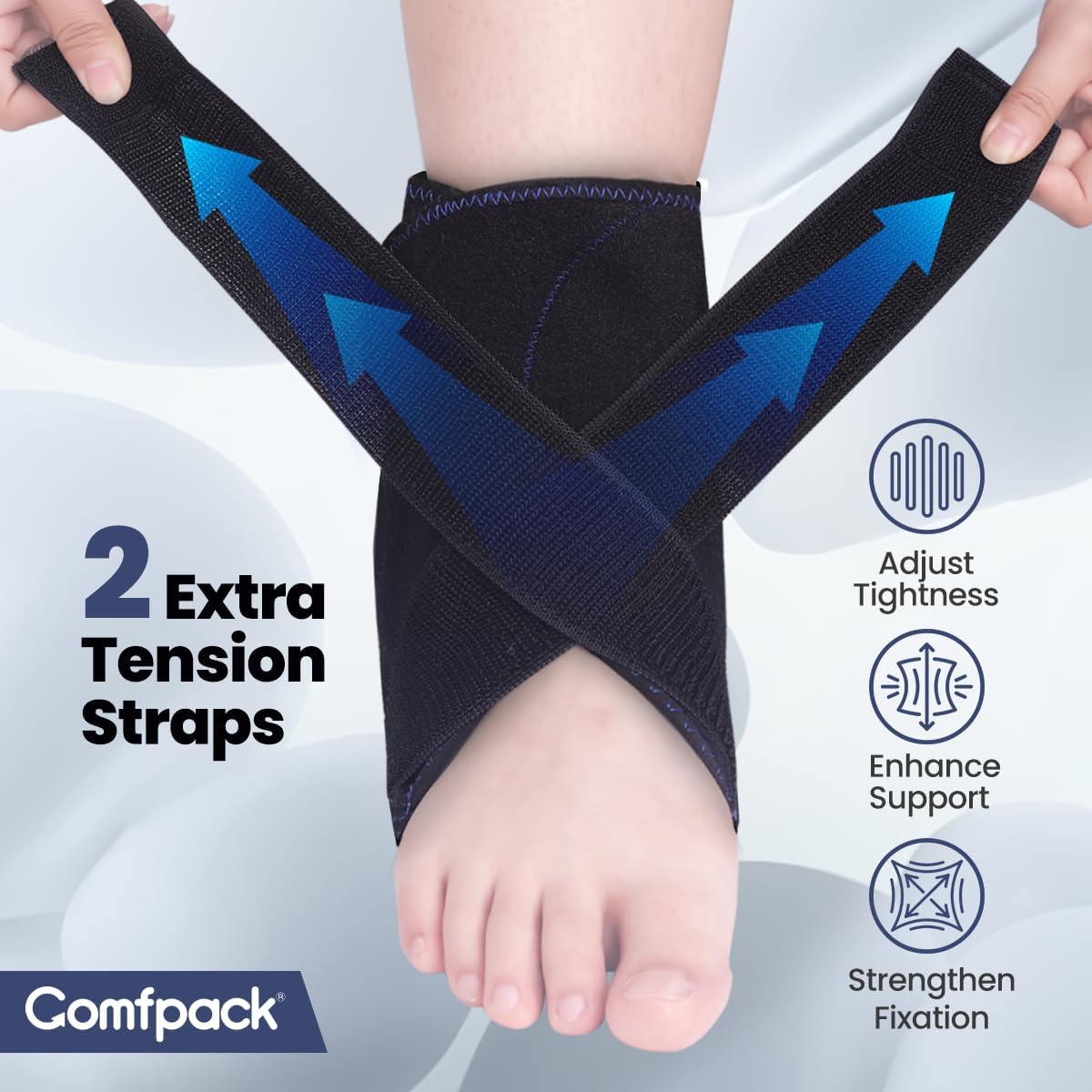 Comfpack Compression Ankle Ice Pack Wrap for Foot Pain Relief