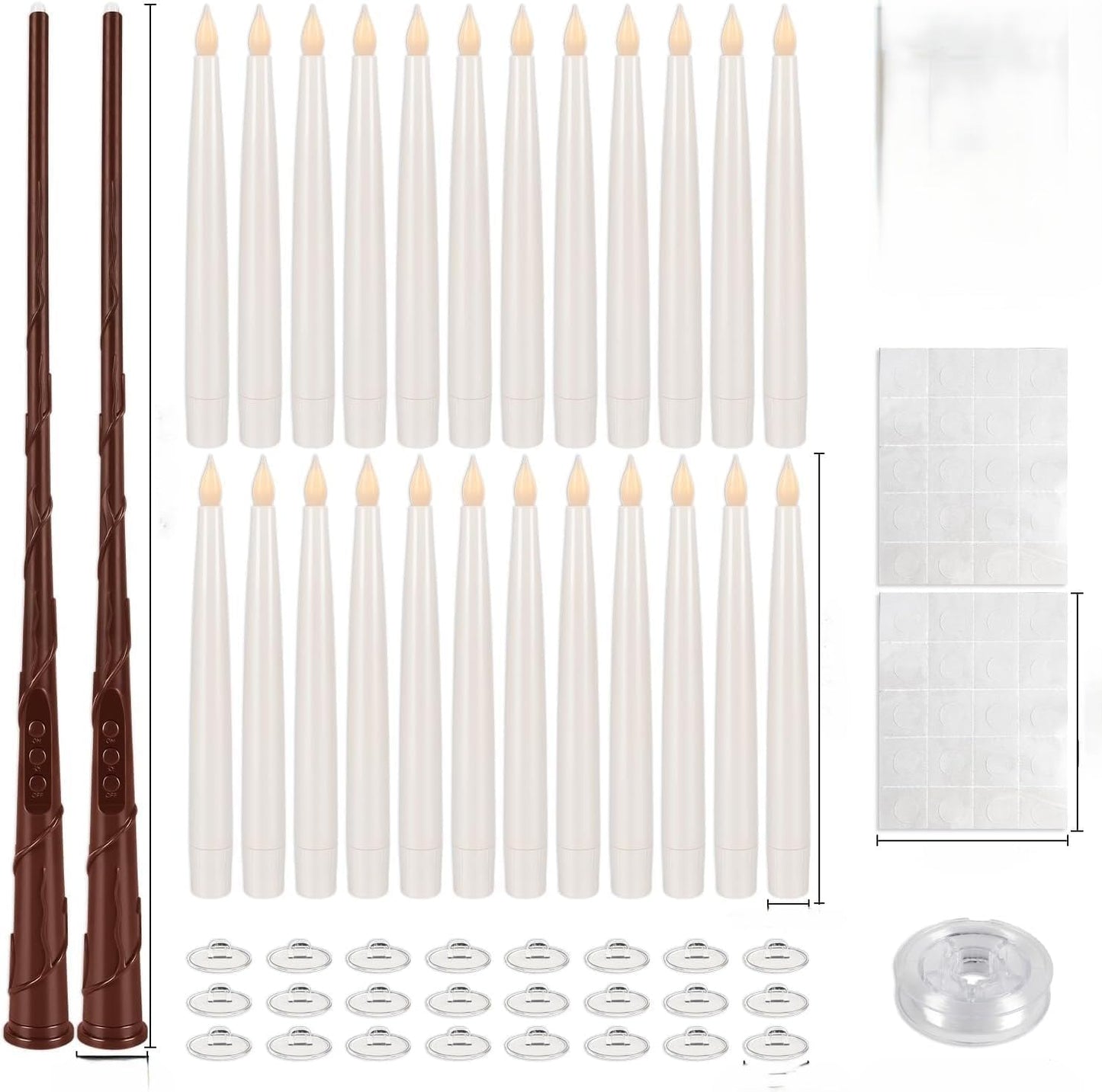 YOROXRG Set of 24 Waterproof Outdoor Flameless Candles, LED Candles with 4 Remote and Timer,(H 4" 5" 6" x D 2.2"),for Christmas,Halloween,Wedding,Festival
