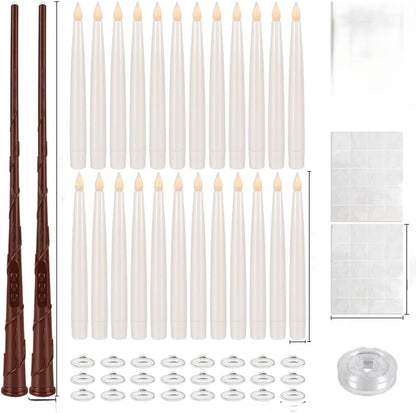 YOROXRG Set of 24 Waterproof Outdoor Flameless Candles, LED Candles with 4 Remote and Timer,(H 4" 5" 6" x D 2.2"),for Christmas,Halloween,Wedding,Festival