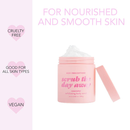 Body Prescriptions Exfoliating Body Scrub – Body Cleanser for Nourished, Ultra-Smooth Skin, Honey Citrus, Coconut Almond, and Sweet Mint