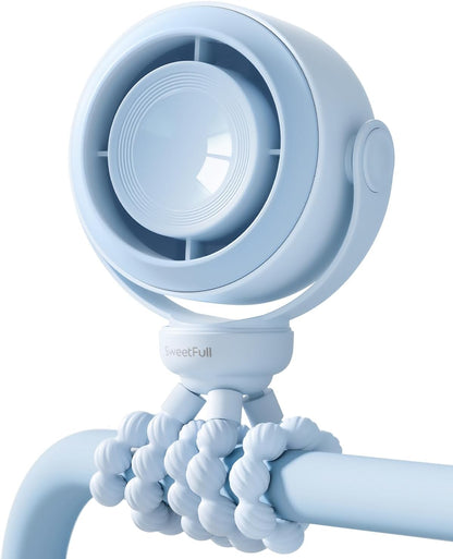 SWEETFULL Portable Stroller Fan, Pinch-Proof Baby Fan - Cream
