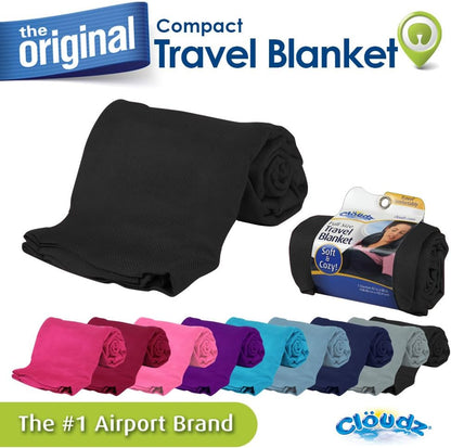 Cloudz Cozy Compact Airplane Travel Blanket for Your Flight, Car, Camping, Home or Comforting Warmth Anywhere! - Charcoal