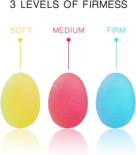Hand Squeeze Stress Balls Set with Carry Bag 3 Resistance, Finger Wrist Arthritis Therapy Rehab Exerciser, Carpal Tunnel, Stroke Rehabilitation Equipment