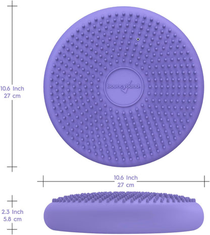 Bouncyband – Wiggle Seat – Purple, 13” D – Large Sensory Cushion for Kids Ages 6-18+ – Promotes Active Learning, Improves Student Productivity, Includes Easy-Inflation Pump