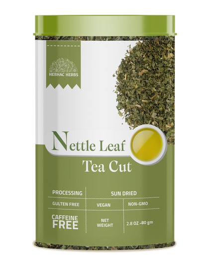 Nettle Leaf Tea 80 g | Loose Cut & Sifted for Fresh Herbal Infusions | Dried Urtica dioica Leaf cut for Herbal Tea By Hebhac Herbals