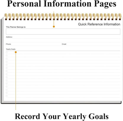 Weekly Productivity Planner - 8" x 11" Dashboard Desk Pad/Planner, Habit Tracker, Spiral Undated Weekly Planner for Office/School/Home, 54 Weeks, Grey