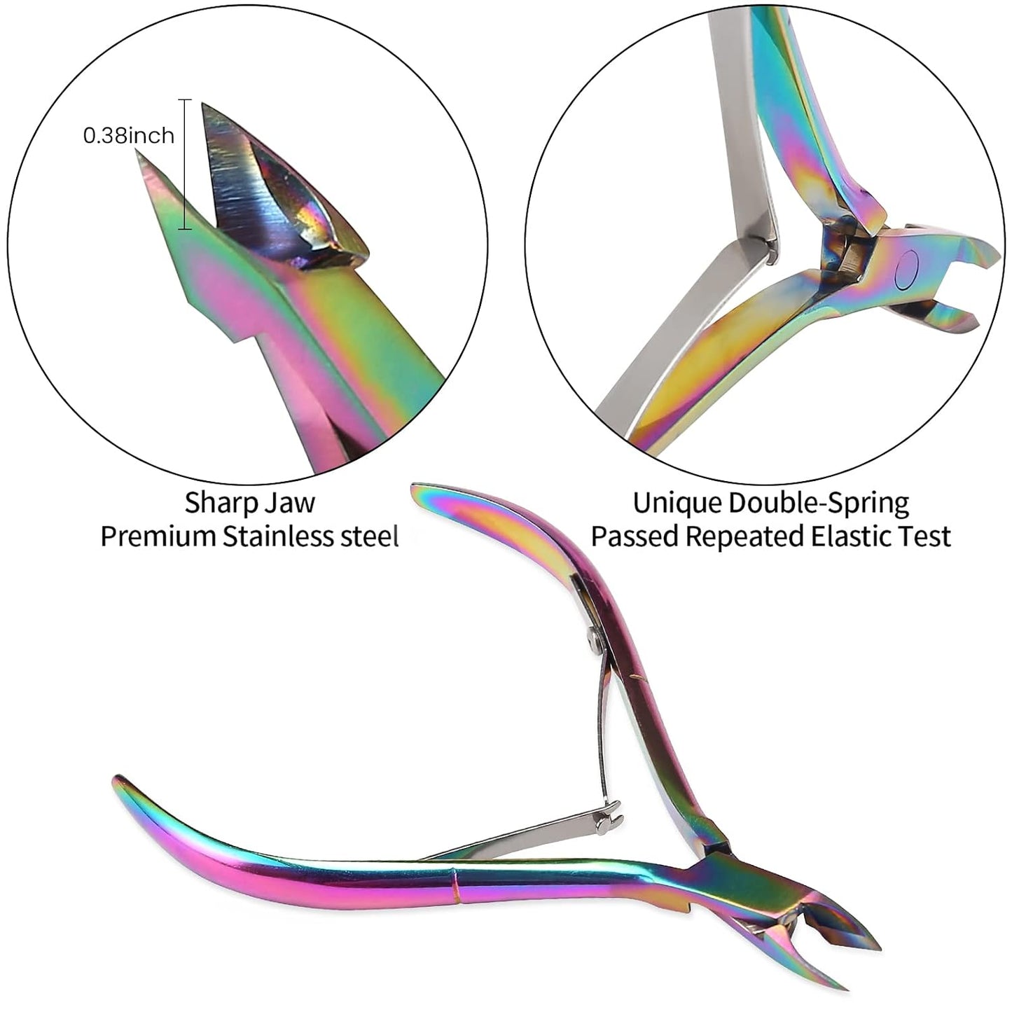 YINYIN Cuticle Trimmer with Cuticle Pusher and Cutter, Professional Stainless Steel Nippers, Cutter Clippers, Cuticle Remover, Pedicure Manicure Tools for Fingernails and Toenails, Sliver