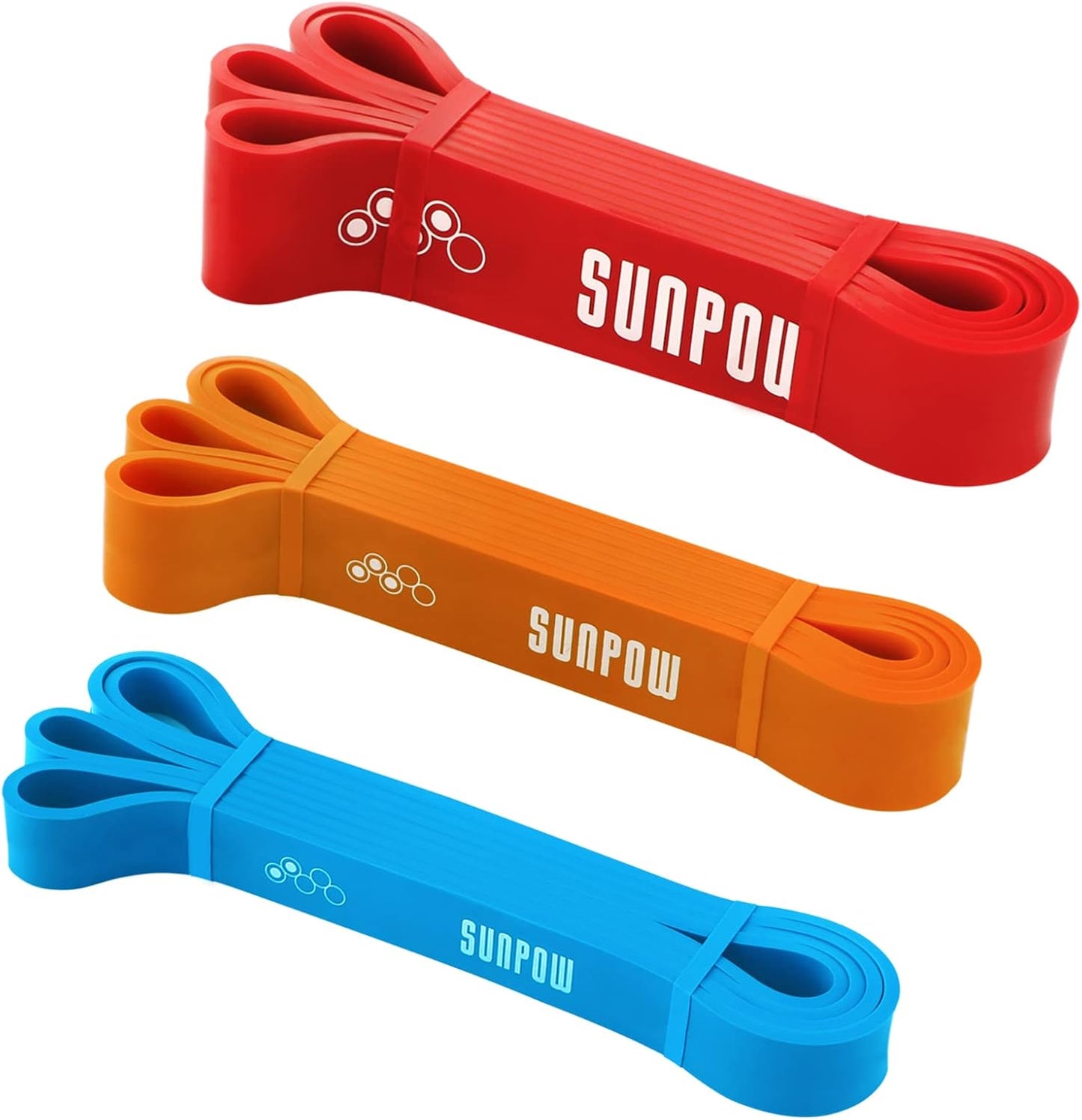 SUNPOW Pull Up Assistance Bands, Set of 5 Heavy Duty Resistance Bands for Men & Women, Natural Latex Exercise Bands for Pull-Up Progression, Home Workout, Strength Training, Mobility & Stretching