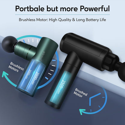arboleaf Massage Gun Deep Tissue, Balance of Power & Portability Full-Metal Percussion Massager with Silent Brushless Motor - Ultra-Quiet Pocket-Sized for Athletes Back Pain Relief Home Office Travel