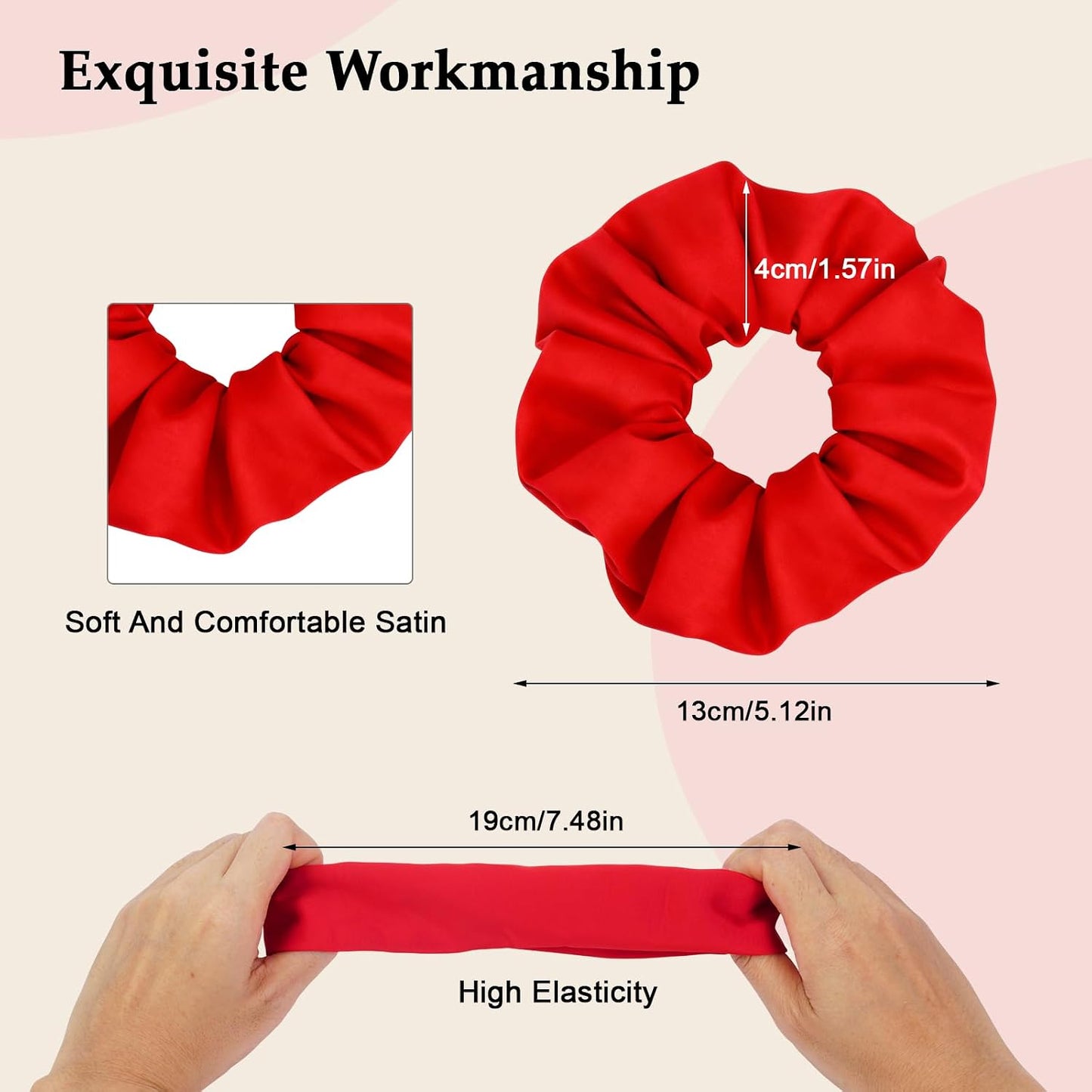 Satin Scrunchies for Women – 8PCS Blush & Brown Silk Hair Ties Set – No Crease, Frizz-Free, Gentle Elastic Hair Bands, Soft & Stylish Everyday Hair Accessories Gifts