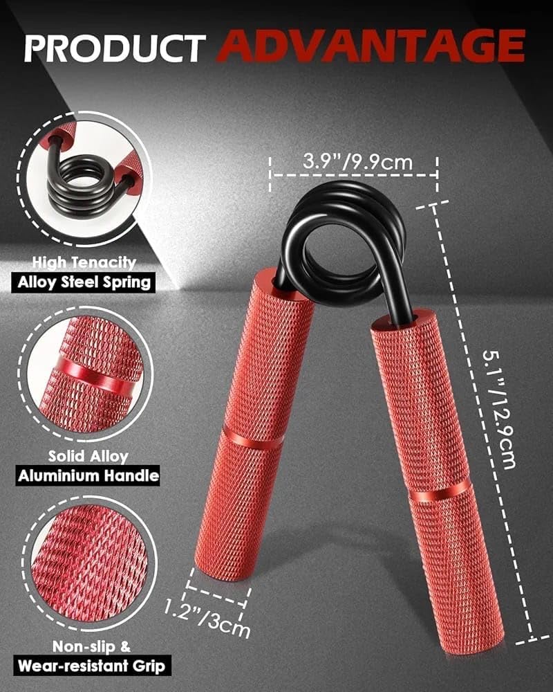 Grip Strength Trainer Set – 6 Pack Adjustable Hand Grippers with Non-slip Handles for Forearm,Wrist,Finger Strength-Strengthener Kit for Fitness,Rehab and Athletes