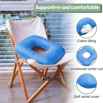 Stuffed Donut Pillow Seat Cushion | for Tailbone and Coccyx Pain, Hemorrhoids, Bed Sores, Pregnancy, Prostate, Surgery Recovery, Sitting Pressure Relief, for Home, Office and Car (Grey)