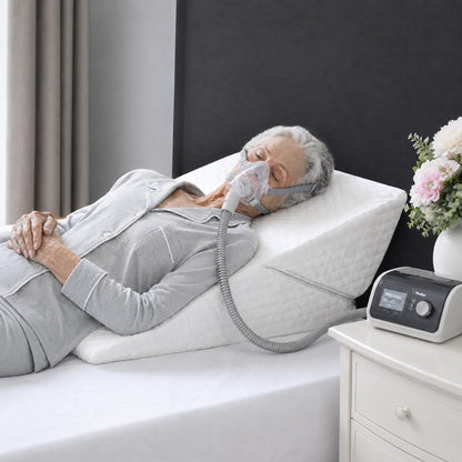 Wedge Pillow for Sleep Apnea, 12 Inch Adjustable Height Bed Wedge Pillow for Chronic Pain, Handicapped Individuals, and Long Term Care and Positioning