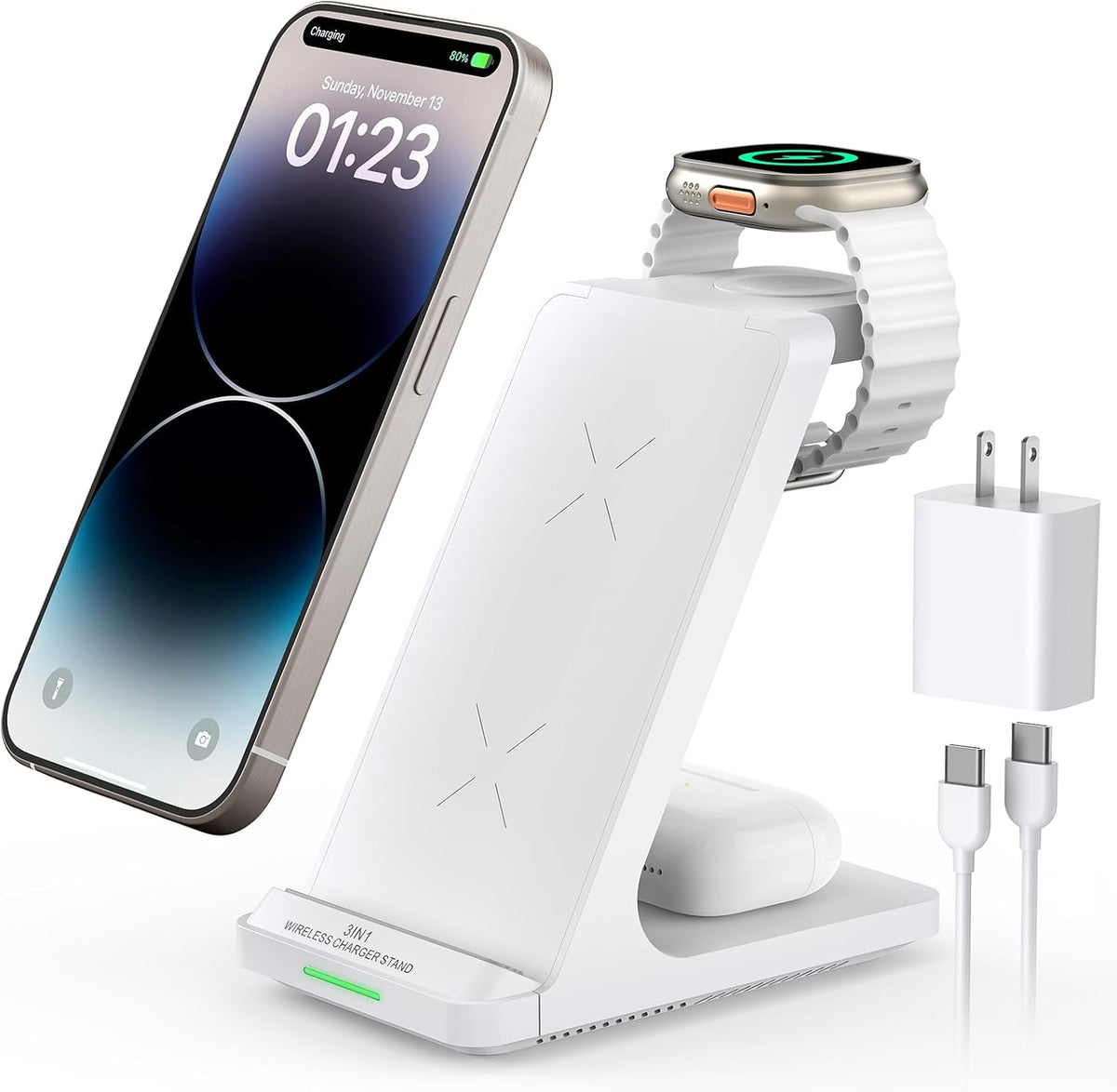 3 in 1 Fast Wireless Charging Station for Multiple Apple Devices