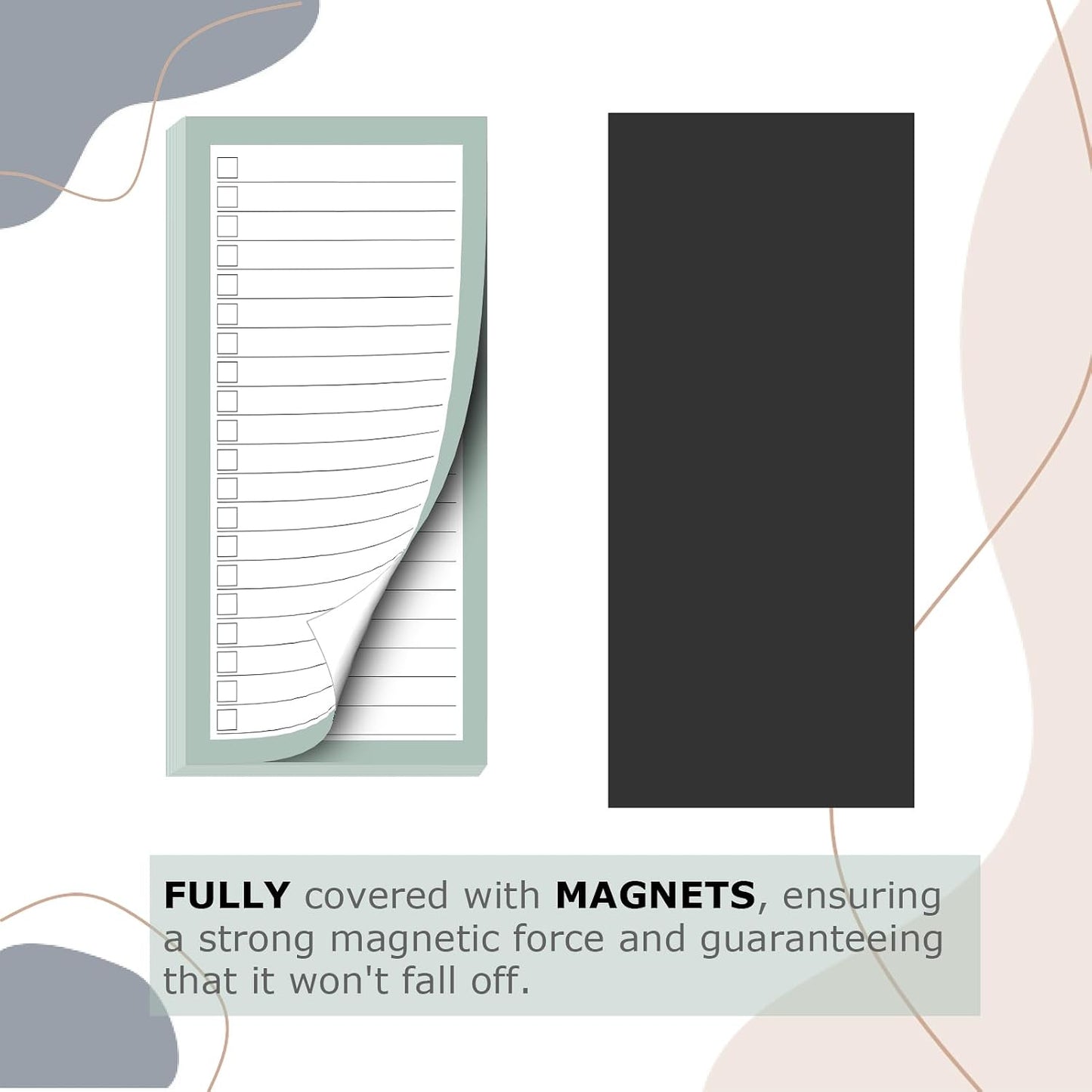 BIPEND 6 Pack Magnetic Notepads for Refrigerator, Grocery List Magnet Pad for Fridge, 50 Sheets per Note Pads To-Do List, Shopping List(300Sheets)