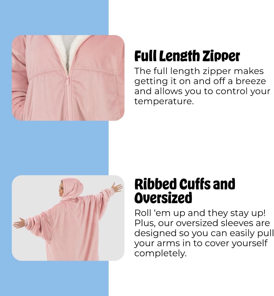 THE COMFY Original | From Shark Tank | Patented | Oversized Sherpa Wearable Blanket Hoodie| Gift for Women & Men | One Size