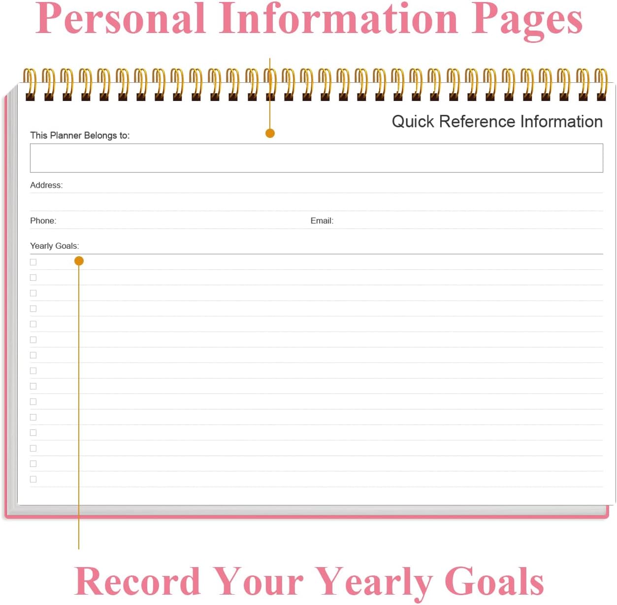 Weekly Productivity Planner - 8" x 11" Dashboard Desk Pad/Planner, Habit Tracker, Spiral Undated Weekly Planner for Office/School/Home, 54 Weeks, Grey