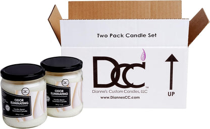 Vanilla Bean Odor Eliminating Highly Fragranced Candle - Eliminates 95% of Pet, Smoke, Food, and Other Smells Quickly - Up to 80 Hour Burn time - 12 Ounce Premium Soy Blend - Colors A
