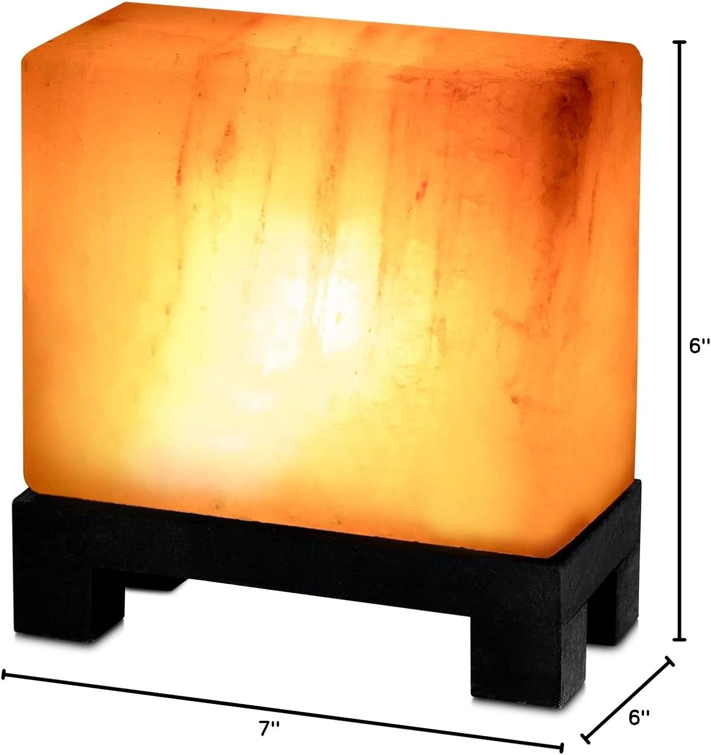 UMAID Himalayan Salt Lamp 8–10"(7–11 lb) Dimmable Pink Rock Salt Lamp with Wooden Base & Night Light Bulb, Spa Decor for Meditation Room, Massage Stones Ambiance, Desk & Bedroom,Gifts for Men & Women
