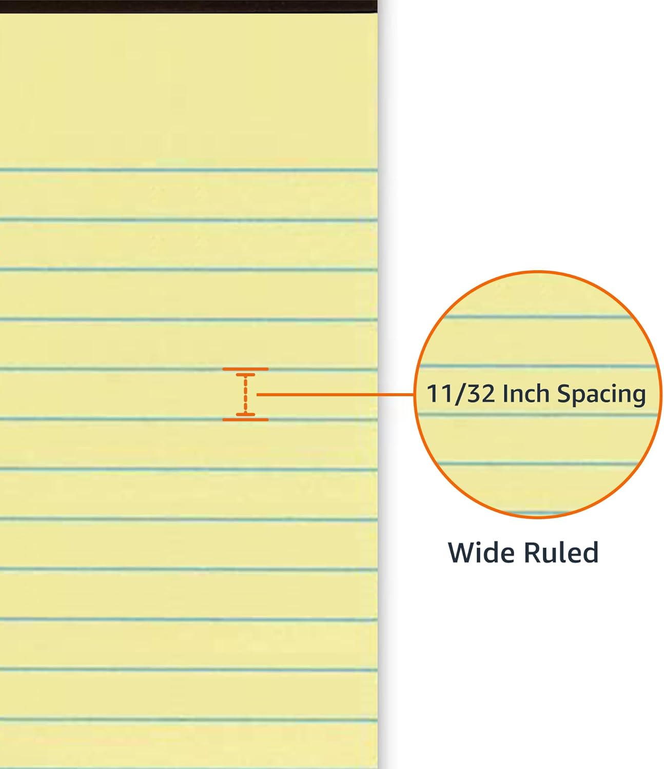 Amazon Basics Wide Ruled Lined Writing Note Pads for Office Supplies, 8.5" x 11.75", White, 12-Pack of 50 Perforated Sheets