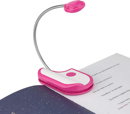 Amber Reading Light Rechargeable, Book Light Kids for Reading in Bed, Clip On Reading Book Light, 2 Lighting Modes, Blue Light Blocking for Eye-Care, Small Bookmark Light for Bookworm-Violet