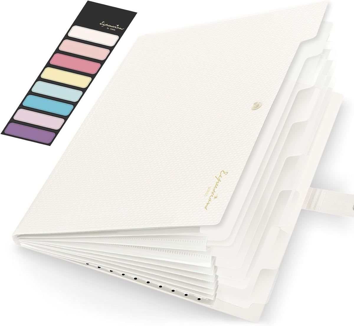 Sooez Accordion File Organizer 8 Pocket, Expanding File Folder with Labels