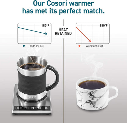 Cosori Coffee Mug Warmer & Mug Set, 1°F Precise Temperature Control